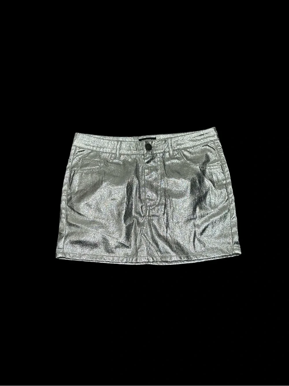NWOT KatieJ NYC Girls XL Metallic Silver Mini Skirt